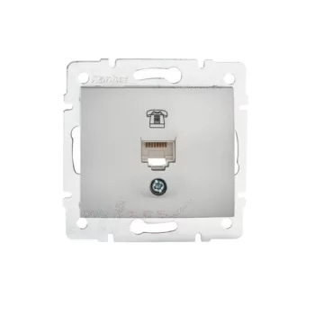   Kanlux MOWION DOMO 24869 telefoncsatlakozó 1xRJ11, ezüst burkolattal, keret nélkül (Kanlux 24869)