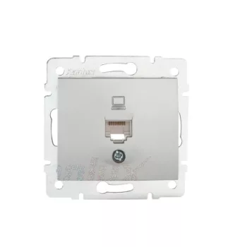   Kanlux MOWION DOMO 24871 Informatikai csatlakozóaljzat 1xRJ45, Cat5e UTP ezüst burkolattal, keret nélkül (Kanlux 24871)