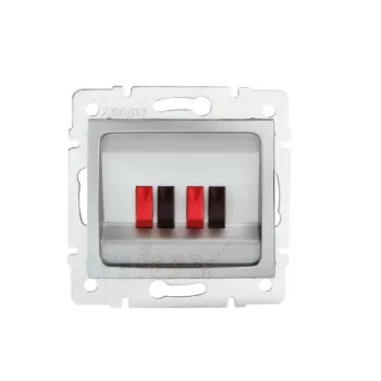   Kanlux MOWION DOMO 24878 hangszóró-csatlakozóaljzat 4 db kivezetéssel, ezüst burkolattal, keret nélkül, IP20 (Kanlux 24878)