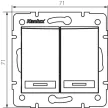 Kanlux MOWION DOMO 24893 dupla váltóérintkezős nyomó (N106+6), grafit burkolattal, keret nélkül, süllyesztett, jelzőfénnyel, rugós bekötés, 10A 250V IP20 (Kanlux 24893)