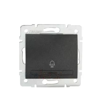   Kanlux MOWION DOMO 24894 egypólusú nyomó (N101) csengőjellel, grafit burkolattal, keret nélkül, süllyesztett, rugós bekötés, 10A 250V IP20 (Kanlux 24894)