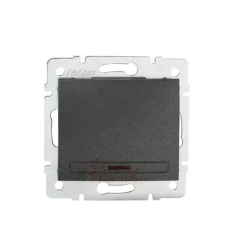   Kanlux MOWION DOMO 24901 egypólusú kapcsoló (101), grafit burkolattal, keret nélkül, süllyesztett, jelzőfénnyel, rugós bekötés, 10A 250V IP20 (Kanlux 24901)