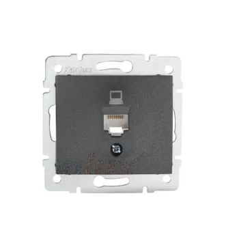   Kanlux MOWION DOMO 24930 Informatikai csatlakozóaljzat 1xRJ45, Cat5e UTP grafit burkolattal, keret nélkül (Kanlux 24930)