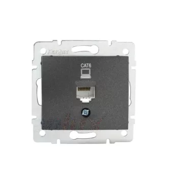   Kanlux MOWION DOMO 24931 Informatikai csatlakozóaljzat 1xRJ45, Cat6 UTP grafit burkolattal, keret nélkül (Kanlux 24931)