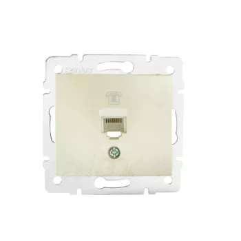   Kanlux MOWION DOMO 24987 telefoncsatlakozó 1xRJ11, gyöngyház fehér burkolattal, keret nélkül (Kanlux 24987)