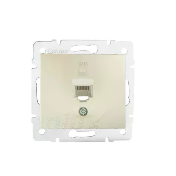  Kanlux MOWION DOMO 24990 Informatikai csatlakozóaljzat 1xRJ45, Cat6 UTP gyöngyház fehér burkolattal, keret nélkül (Kanlux 24990)