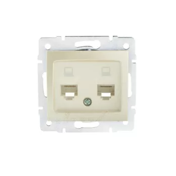   Kanlux MOWION DOMO 24991 Informatikai csatlakozóaljzat 2xRJ45, Cat5e UTP gyöngyház fehér burkolattal, keret nélkül (Kanlux 24991)