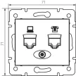 Kanlux MOWION DOMO 24993 kombinált Informatikai csatlakozóaljzat 1xRJ11 + 1xRJ45 Cat5e UTP gyöngyház fehér burkolattal, keret nélkül (Kanlux 24993)