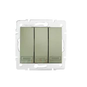   Kanlux MOWION DOMO 25017 Hármas kapcsoló, pezsgő burkolattal, keret nélkül, süllyesztett, rugós bekötés, 10A 250V IP20 (Kanlux 25017)