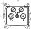 Kanlux MOWION DOMO 25045 Végzáró TV-Rádió-SAT-SAT csatlakozóaljzat, pezsgő burkolattal, keret nélkül, IP20 (Kanlux 25045)
