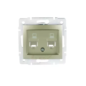   Kanlux MOWION DOMO 25050 Informatikai csatlakozóaljzat 2xRJ45, Cat5e UTP pezsgő burkolattal, keret nélkül (Kanlux 25050)