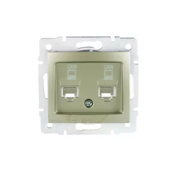   Kanlux MOWION DOMO 25051 Informatikai csatlakozóaljzat 2xRJ45, Cat6 UTP pezsgő burkolattal, keret nélkül (Kanlux 25051)