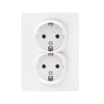   Kanlux MOWION LOGI 25095 földelt csatlakozóaljzat (dugalj) 2x2P+F fehér burkolattal, csavaros bekötés, kerettel, süllyesztett, 16A 250V IP20 (Kanlux 25095)
