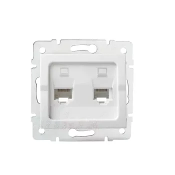   Kanlux MOWION LOGI 25110 Informatikai csatlakozóaljzat 2xRJ45, Cat5e UTP fehér burkolattal, keret nélkül (Kanlux 25110)