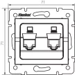 Kanlux MOWION LOGI 25110 Informatikai csatlakozóaljzat 2xRJ45, Cat5e UTP fehér burkolattal, keret nélkül (Kanlux 25110)