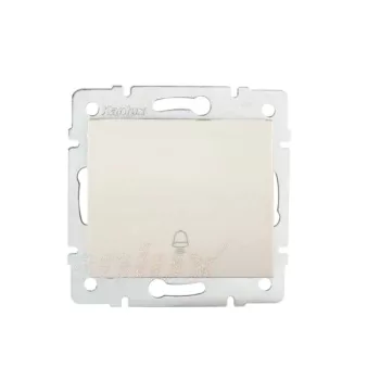   Kanlux MOWION LOGI 25131 egypólusú nyomó (N101) csengőjellel, krém burkolattal, keret nélkül, süllyesztett, csavaros bekötés, 10A 250V IP20 (Kanlux 25131)