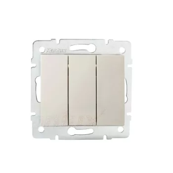   Kanlux MOWION LOGI 25136 Hármas kapcsoló, krém burkolattal, keret nélkül, süllyesztett, csavaros bekötés, 10A 250V IP20 (Kanlux 25136)