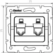 Kanlux MOWION LOGI 25169 Informatikai csatlakozóaljzat 2xRJ45, Cat5e UTP krém burkolattal, keret nélkül (Kanlux 25169)