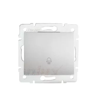   Kanlux MOWION LOGI 25190 egypólusú nyomó (N101) csengőjellel, ezüst burkolattal, keret nélkül, süllyesztett, csavaros bekötés, 10A 250V IP20 (Kanlux 25190)
