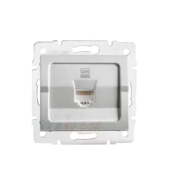   Kanlux MOWION LOGI 25227 Informatikai csatlakozóaljzat 1xRJ45, Cat6 UTP ezüst burkolattal, keret nélkül (Kanlux 25227)