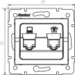 Kanlux MOWION LOGI 25231 kombinált Informatikai csatlakozóaljzat 1xRJ11 + 1xRJ45 Cat6 UTP ezüst burkolattal, keret nélkül (Kanlux 25231)