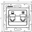 Kanlux MOWION LOGI 25290 kombinált Informatikai csatlakozóaljzat 1xRJ11 + 1xRJ45 Cat6 UTP grafit burkolattal, keret nélkül (Kanlux 25290)