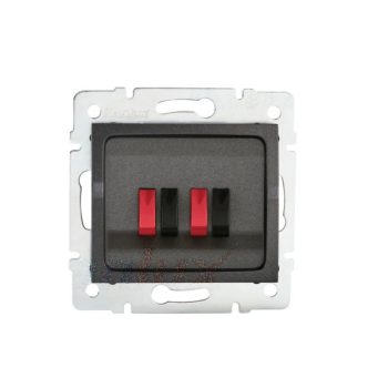   Kanlux MOWION LOGI 25292 hangszóró-csatlakozóaljzat 4 db kivezetéssel, grafit burkolattal, keret nélkül, IP20 (Kanlux 25292)