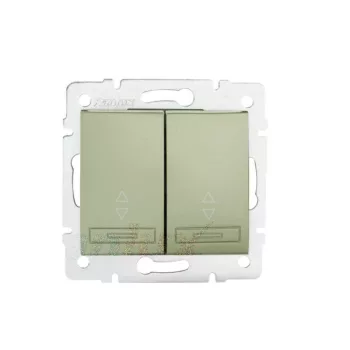   Kanlux MOWION DOMO 25369 kettős váltóérintkezős kapcsoló (106+6), pezsgő burkolattal, keret nélkül, süllyesztett, rugós bekötés, 10A 250V IP20 (Kanlux 25369)