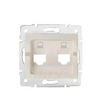   Kanlux MOWION LOGI 25937 dupla adapter informatikai csatlakozóaljzathoz krém burkolattal, keret nélkül (Kanlux 25937)