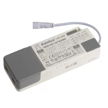   Kanlux 26385 TIBERI DRV C&P M700MA LED tápegység 26382 és 26383-hoz, 23,1-29,4W teljesítmény, 550-700mA, 27-42V DC, 220-240V AC (Kanlux 26385)