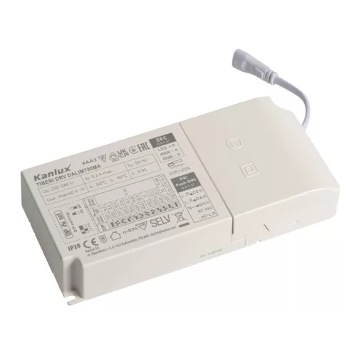 Kanlux 26386 TIBERI DRV DALIM700MA DALI LED tápegység 26380, 26381, 26382, 26383-hoz, 6,3-26,3W teljesítmény, 150-700mA, 9-42V DC, 220-240V AC (Kanlux 26386)
