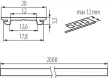 Kanlux 26561 PROFILO H 2M alumínium profil LED szalagokhoz, alumínium színben, 2 m (Kanlux 26561)