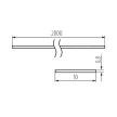 Kanlux 26570 SHADE B/F-FR 2M LED alumínium profil búra, átlátszó, 2 m (Kanlux 26570)