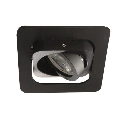 Kanlux ALREN R beltéri álmennyezeti szögletes lámpa IP20-as védettséggel, fekete színben, Gx5.3 foglalattal (Kanlux 26757)