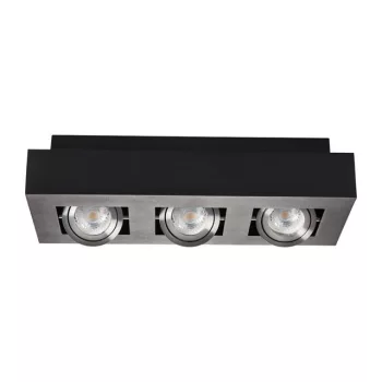   Kanlux 26834 STOBI DLP 350-B lámpa GU10 foglalattal, beltéri mennyezeti, fekete színben, 3x max 25W teljesítmény, IP20 védettséggel, 220-240 V (Kanlux 26834)