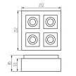 Kanlux 26837 STOBI DLP 450-W lámpa GU10 foglalattal, beltéri mennyezeti, fehér színben, 4x max 25W teljesítmény, IP20 védettséggel, 220-240 V (Kanlux 26837)