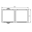 Kanlux 27131 TEKNO 05-1248-143 földelt dupla csatlakozóaljzat, 2x2P+F, gyermekvédelemmel, vízszintes elhelyezéssel, fekete, csavaros bekötés, 16A - 250V~ (Kanlux 27131)