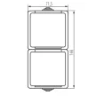 Kanlux 27134 TEKNO 05-2228-143 földelt dupla csatlakozóaljzat, 2x2P+F, gyermekvédelemmel, függőleges elhelyezéssel, fekete, csavaros bekötés, 10AX - 250V~/16A - 250V~ (Kanlux 27134)