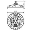 Kanlux 27157 HB PRO LED HI 200W-NW kültéri mennyezeti csarnokvilágító LED lámpa fekete színben, 28000 lm, 200W teljesítmény, 30000 h élettartammal, IP65 védettséggel, 220-240V, 4000 K (Kanlux 27157)