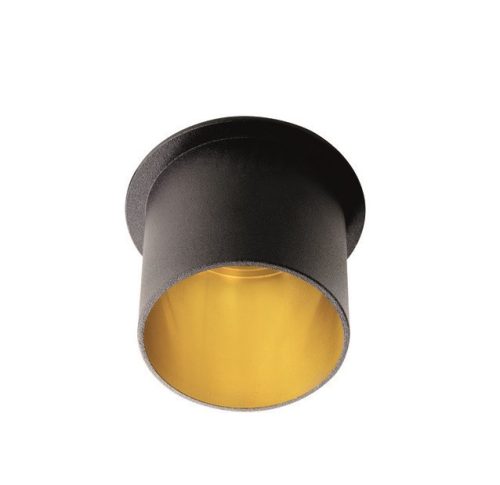 Kanlux SPAG beltéri álmennyezeti kerek lámpa IP20-as védettséggel, fekete/arany színben, Gx5.3 foglalattal (Kanlux 27320 )