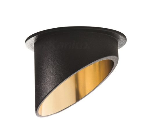 Kanlux SPAG beltéri álmennyezeti kerek lámpa IP20-as védettséggel, fekete/arany színben, Gx5.3 foglalattal (Kanlux 27324)