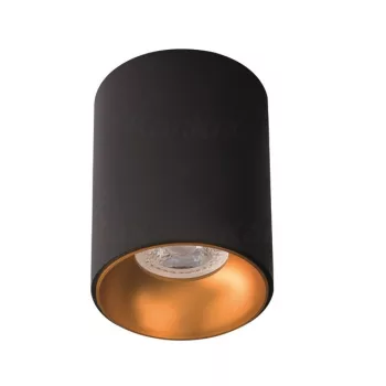   Kanlux 27571 RITI GU10 B/G lámpa GU10 foglalattal, beltéri mennyezeti, fekete/arany színben, max 25W teljesítmény, IP20 védettséggel, 220-240 V (Kanlux 27571)