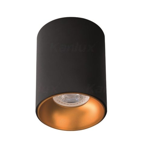 Kanlux 27571 RITI GU10 B/G lámpa GU10 foglalattal, beltéri mennyezeti, fekete/arany színben, max 25W teljesítmény, IP20 védettséggel, 220-240 V (Kanlux 27571)
