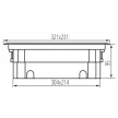 Kanlux 28303 BIURO+ 04-0021-100 padlódoboz fekete színben, 16 modul, 16A - 250V~ (Kanlux 28303)