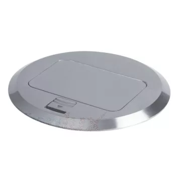   Kanlux 28311 BIURO+ 04-0042-100 POP-UP felnyíló padlódoboz alumínium színben, 3 modul, 16A - 250V~ (Kanlux 28311)
