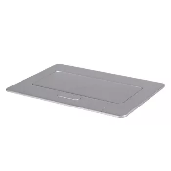   Kanlux 28313 BIURO+ 04-0052-100 POP-UP felnyíló asztali doboz ezüst színben, 4 modul, 16A - 250V~ (Kanlux 28313)