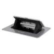 Kanlux 28313 BIURO+ 04-0052-100 POP-UP felnyíló asztali doboz ezüst színben, 4 modul, 16A - 250V~ (Kanlux 28313)