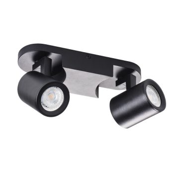   Kanlux 29123 LAURIN EL-2I B lámpa GU10 foglalattal, beltéri oldalfali/mennyezeti, fekete színben, 2x max 35W teljesítmény, IP20 védettséggel, 220-240 V (Kanlux 29123)