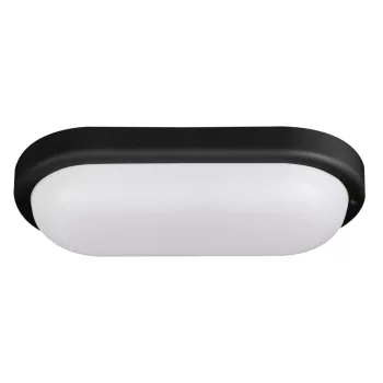   Kanlux 31493 TOLU kültéri mennyezeti / oldalfali lámpatest, fekete színben, 1050 lm, 12 W teljesítmény, 4000 K, IP54 védettséggel, 20000 h élettartammal, 220–240 V AC ( Kanlux 31493 )