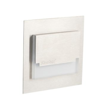   Kanlux 32490 SABIK MINI LED NW szögletes beltéri lépcsővilágító lámpa rozsdamentes acél színben, 14 lm, 0,8W teljesítmény, 50000 h élettartammal, IP20 védettséggel, 12V DC, 4000 K (Kanlux 32490)